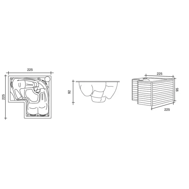 USSPA Combi SPA 225*225 см гидромассажная ванна - Фото №10