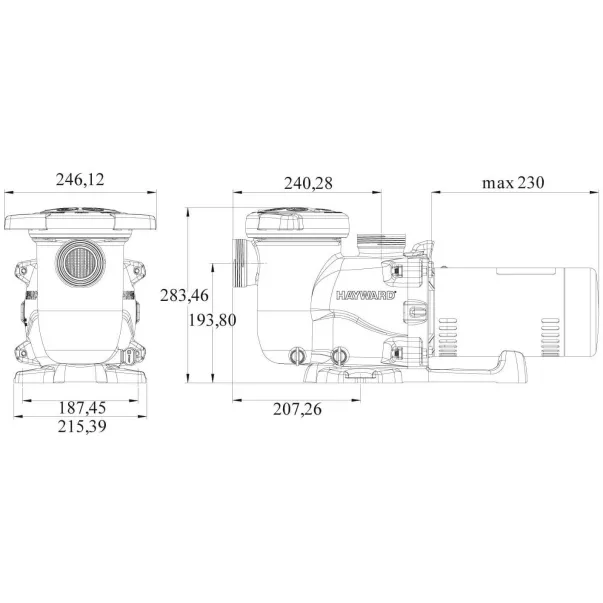 Hayward Max-Flo XL 15 м3/час, 0,7 кВт, 230 В насос для бассейна  - Фото №4
