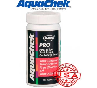 AquaChek Pro 5в1 тестер для определения уровня хлора, брома, свободного хлора, рН и общей щелочности