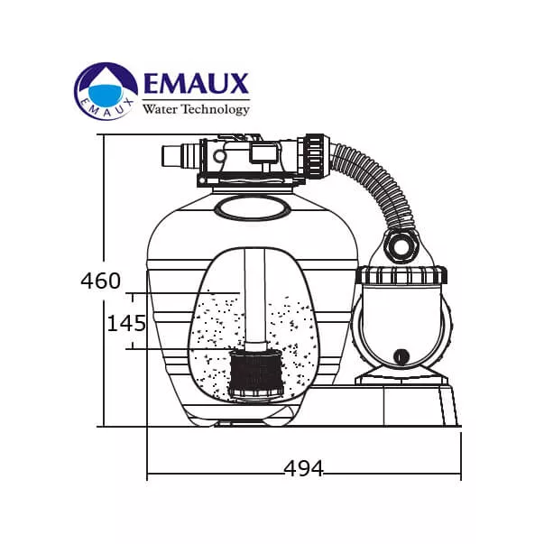 Emaux FSU-4TP 4 м3/час, 0,25 кВт фильтрационная установка с встроенным таймером - Фото №7