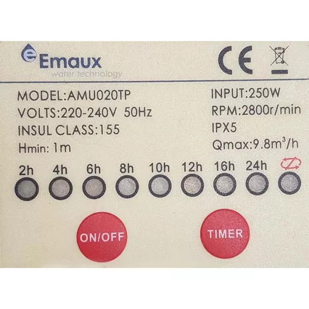 Emaux FSU-6TP 6 м3/год, 0,3 кВт фільтраційна установка із вбудованим таймером - Фото №3