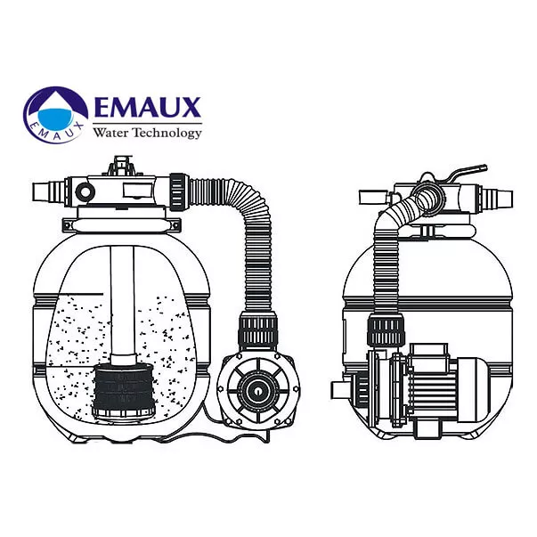 Emaux FSP300-ST20 D300, 3,5 м3/час, 0,28 кВт фильтрационная установка - Фото №5