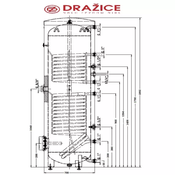 Бойлер непрямого нагріву Drazic OKC 500 NTRR / SOL для геліосистем - Фото №3