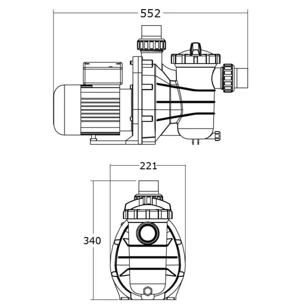 Emaux SS075 - 13 м3/год, 0,75 кВт, 230 В насос для басейну - Фото №11