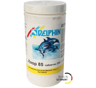 Delphin хлор 85 длительного действия в таблетках (200г), 1кг