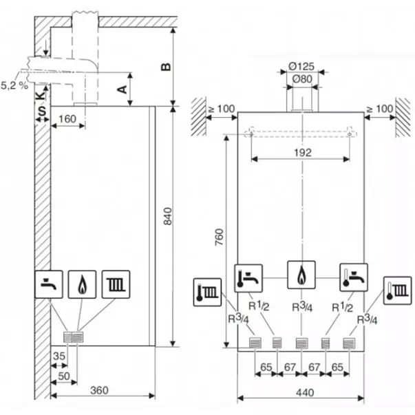 Buderus Logamax Plus GB172i – 14KD 15,2 кВт конденсационный котел газовый двухконтурный - Фото №2