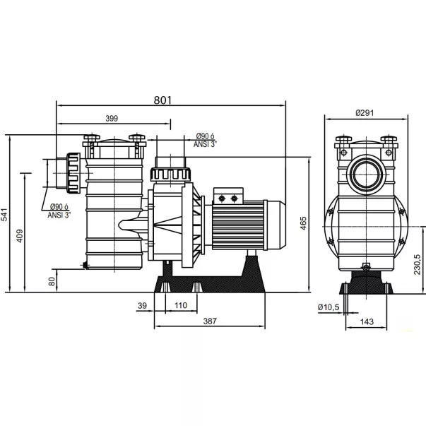 Kripsol KAP450, 66м3/час, 4,3 кВт, 400 В насос для бассейна - Фото №5