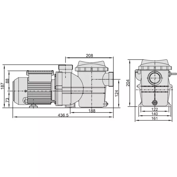 AquaViva LX SMP015 4 м³/час, 0,18 кВт, 230 В насос для бассейна - Фото №9