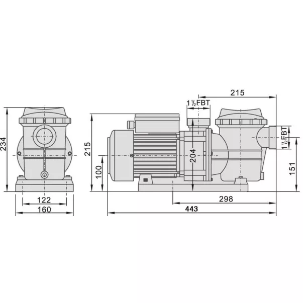 AquaViva LX STP120T 13 м³/час, 0,9 кВт, 400 В насос для бассейна - Фото №2