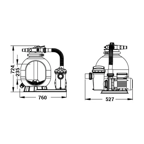 Emaux FSP390-SD75 D400, 8 м3/час, 0,75 кВт фильтрационная установка - Фото №6