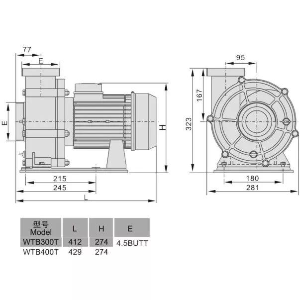 Насос AquaViva LX WTB300T/ZWE300T 60 м3/год, 3 кВт, 400 В - Фото №4
