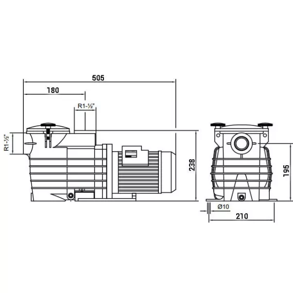 Kripsol OK 100 (1 кВт, 230 В) 17,2 м3/ч насос для бассейна - Фото №3