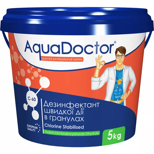 AquaDoctor C60 быстрорастворимый хлор в гранулах 1 кг