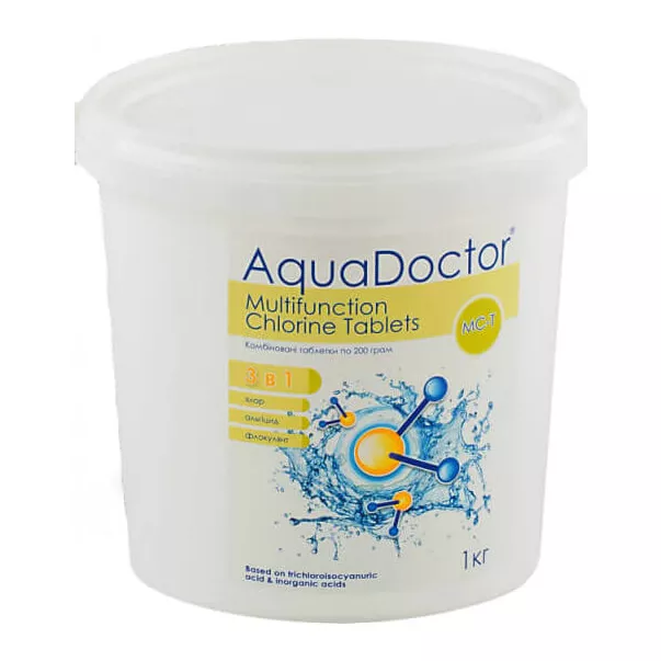 AquaDoctor MC-T хлор 3 в 1 тривалої дії 200 г в таблетках 1 кг - Фото №3
