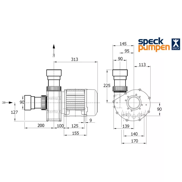 Насос Speck BADU 21-81/32RG 60 м3/час, 2,2 кВт, 400 В - Фото №2