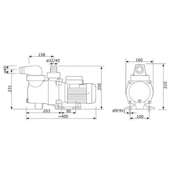 Winter.Pumpen Micro 3 - 5 м3/час, 0,27 кВт, 230 В насос для бассейна - Фото №2