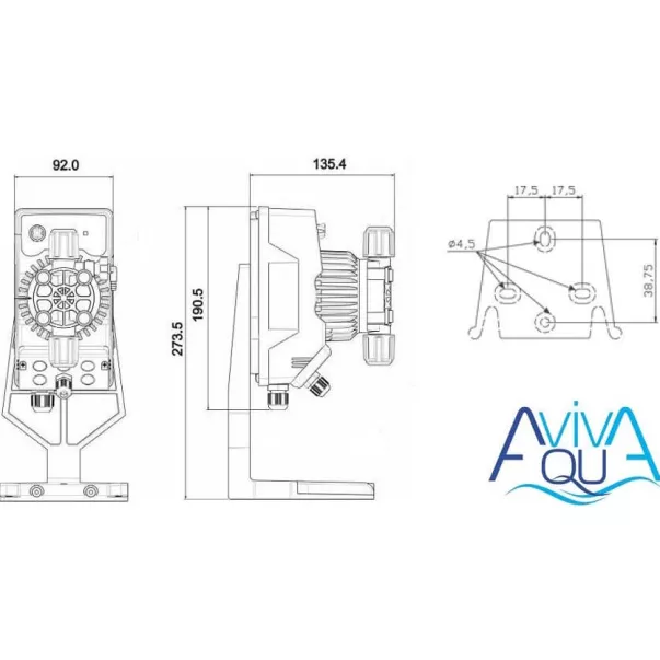 Aquaviva AML200 Universal 0.1-14 л/ч мембранный дозирующий насос - Фото №4