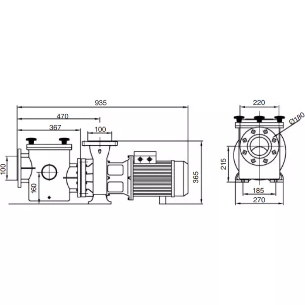 Hayward HCP50103E17, 109 м³/час, 8,9 кВт 400 В насос для бассейна - Фото №3