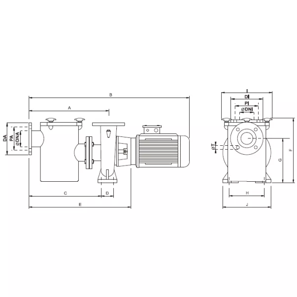Saci CF-2 1250 - 163 м3/год, 9,2 кВт, 400 В насос для басейну - Фото №4