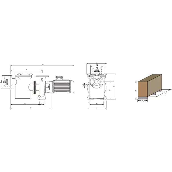 Saci HF - 2 2508 - 200 м3/год, 20 кВт, 400 В насос для басейну - Фото №4