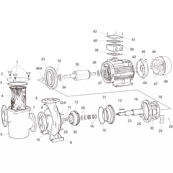 Saci CF - 4 2500 - 360 м3/год, 18,5 кВт, 400 В насос для басейну - Фото №2