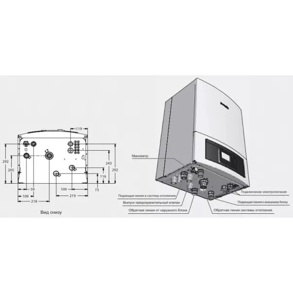 Bosch Compress 6000 AW7E 7 кВт інверторний тепловий насос для опалення та ГВП - Фото №3