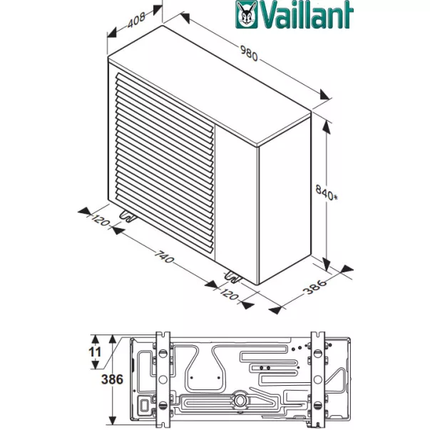 Vaillant aroTherm VWL 55/3 A 230 В 4,2 кВт инверторный тепловой насос для отопления и ГВС с функцией «активный холод» - Фото №2