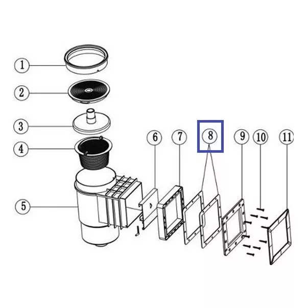 Резиновая прокладка для скиммера EMAUX EM0010 2051006 - Фото №3