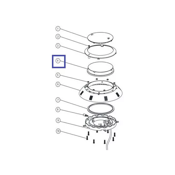 Линза для прожектора Emaux серии LED/UL-P100 прозрачная 1041021 - Фото №2
