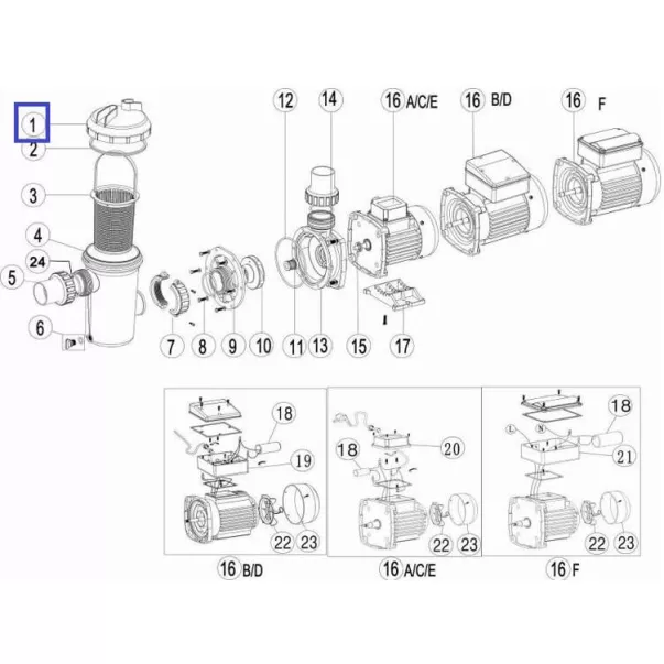 Кришка префільтр насоса Emaux SC / SD 01041043 - Фото №3