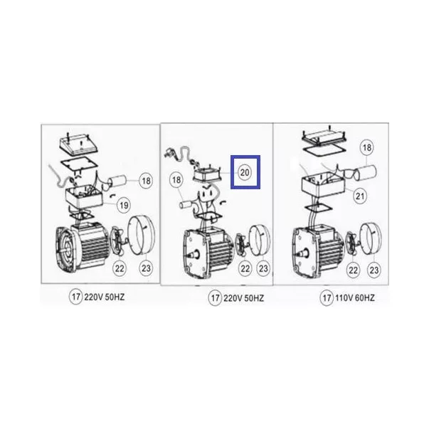 Крышка контактной коробки для насоса Emaux SS020-SS030/SQ/ST/SD 89022111 - Фото №2