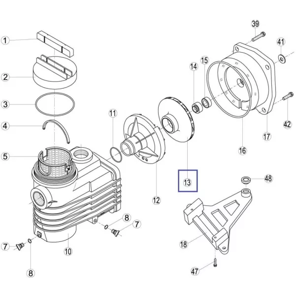 Крыльчатка насоса Kripsol CK33 - RОK 130.A/ RBH0007.03R (RPUM0013.03R) - Фото №2