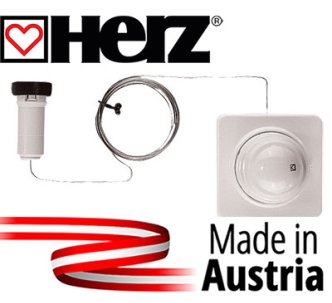 Термостатическая головка для радиаторов HERZ с дистанционным управлением 28 x 1.5 длина трубки 2 м