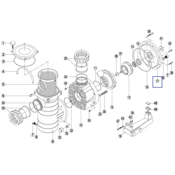 Крышка задняя (фланец) насоса Kripsol КА/КАР RKA170.A/RBH0008.03R FLANGE KAP/KA - Фото №2
