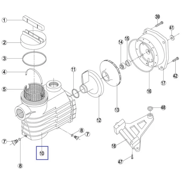 Корпус насоса Kripsol EP - Rep 100.A / RBH0010.04R (RPUM0010.04R) - Фото №2