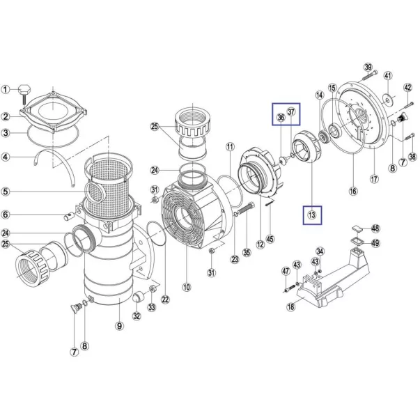 Крильчатка насоса Kripsol KAN / KT 10 HP - RBH0007.23R / RPUM0013.26R - BCP 10 - Фото №2