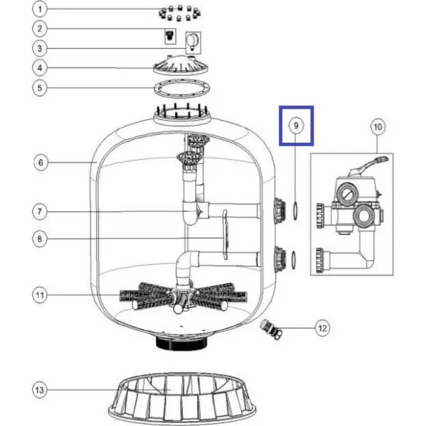 Emaux MPV04 кільце ущільнювача муфти крана фільтрів серії S700-S1200 (02011127) - Фото №2
