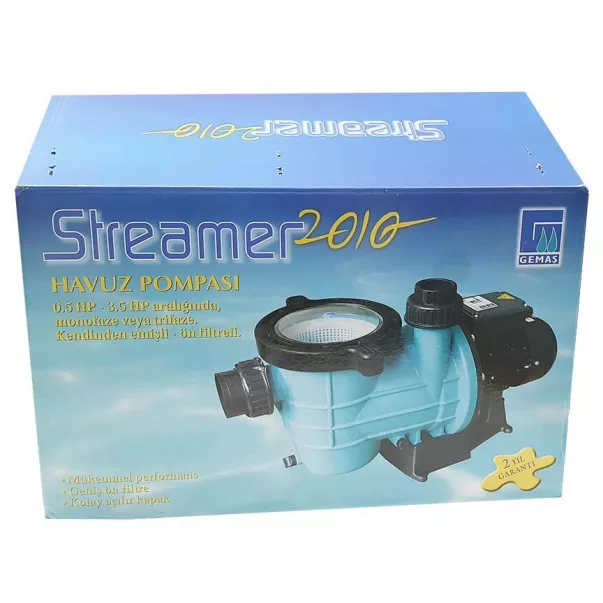 Gemas Streamer 2010 STRN-80M 21,7 м3/година, 0,85 кВт, 230 В насос для басейну - Фото №6