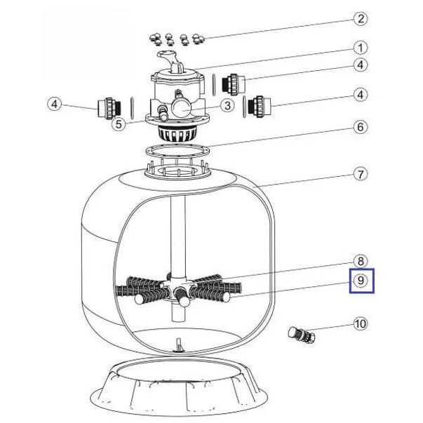 Дюзы 233мм для фильтров Emaux V800-V900, S800-S900, L1800-2000 (01172011) - Фото №2
