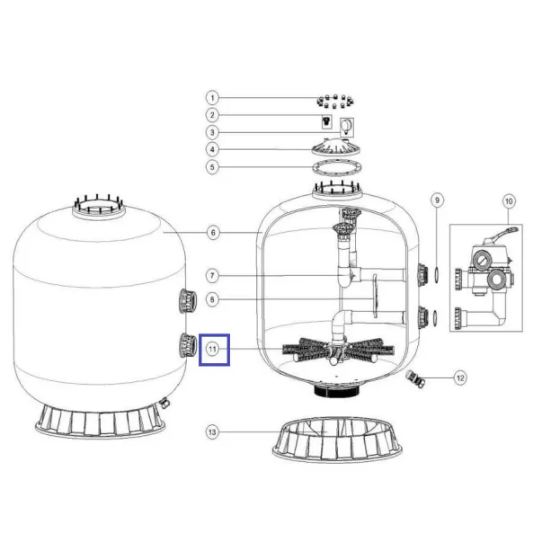 Дюзы 185мм для фильтра Emaux V700B, S700B, L1800-2000 (1172010) - Фото №2