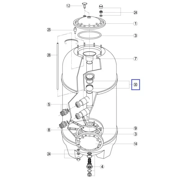 Люк смотровой фильтра Kripsol SSB, SSP -  RSS110.R/ R1202110.4/ RCFI0030.00R - Фото №2