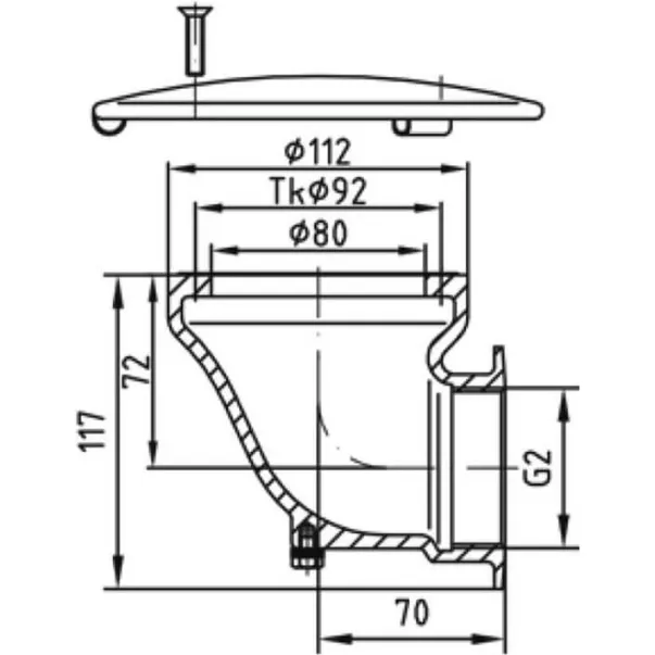 Fitstar донний злив для басейну під бетон бічне підключення - Фото №2