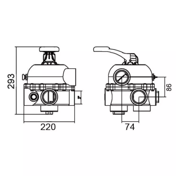 Шестипозиционный кран Emaux MPV04 из ABS, резьба 2