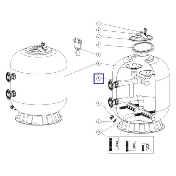 Внутренняя часть системы фильтрации Emaux NL1200 (89012804) - Фото №2