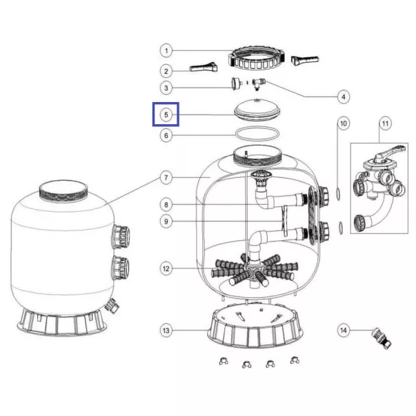 Крышка для фильтра Emaux серии RInglock S800-900 (01201020) - Фото №2