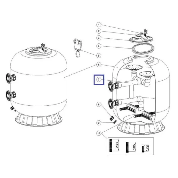 Внутрішня частина системи фільтрації Emaux NL2000 (89012824) - Фото №2
