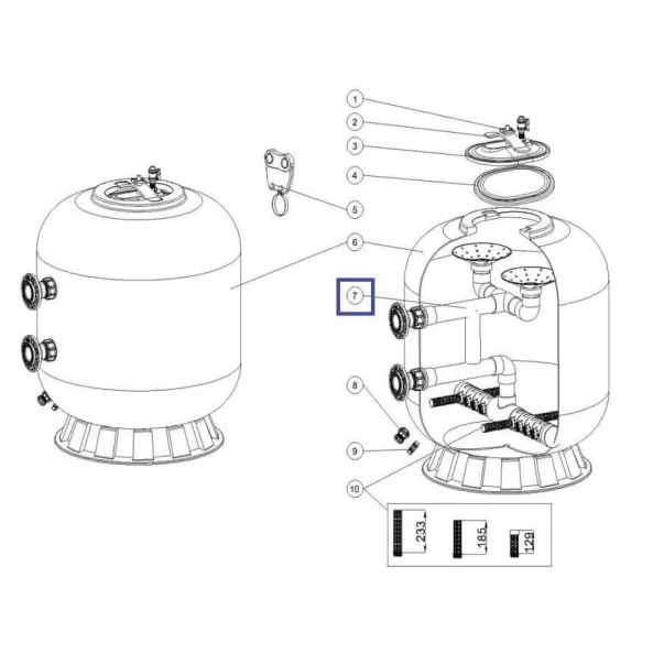 Внутренняя часть системы фильтрации Emaux NL2300 (89012834) - Фото №2