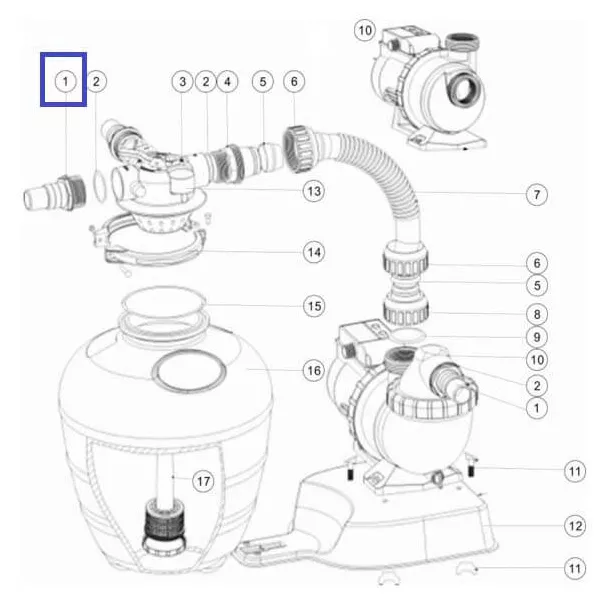 Муфта адаптер 32мм, 38мм крана Emaux MPV-16, (Дорн) різьблення 1.5 