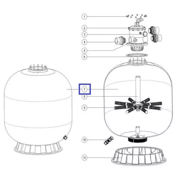 Бочка фильтра Emaux V900 (89010604) - Фото №2