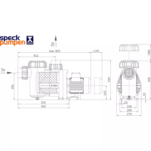 Speck BADU Prime 25, 25 м3/час, 1,55 кВт, 400 В насос для бассейна - Фото №3